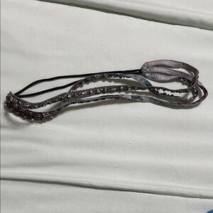 Anthropologie Pink and Gray Beaded Multi-Strand Headband